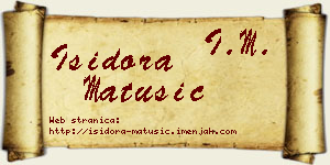 Isidora Matušić vizit kartica
